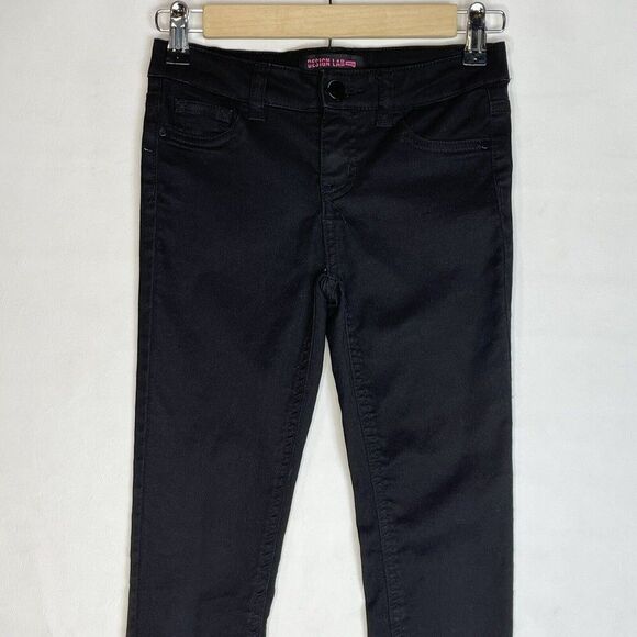 Girls Black Skinny Design Long Khakis Pants SIze 8 - Picture 5 of 14